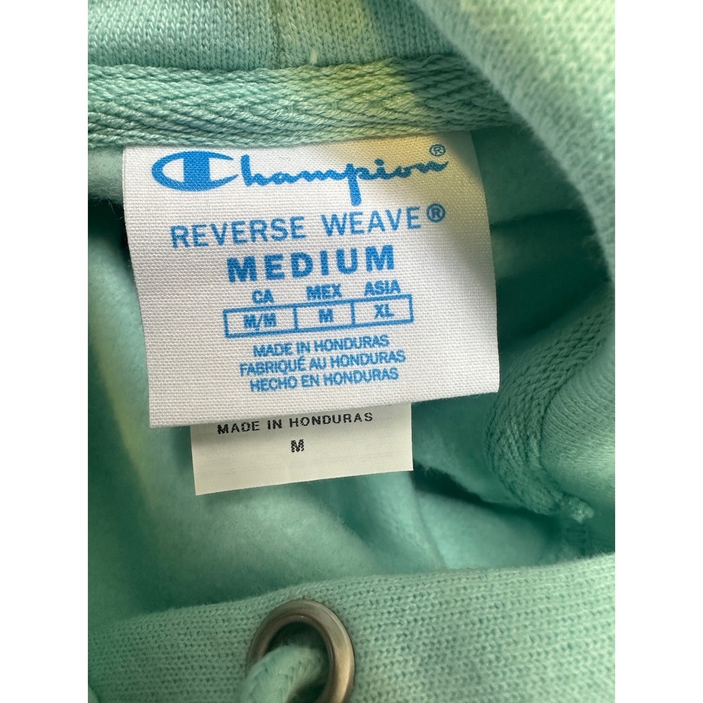 NWOT Champion Reverse Weave Cropped Cut Off Hoodie Sweatshirt Blue M Oversized - Picture 8 of 11